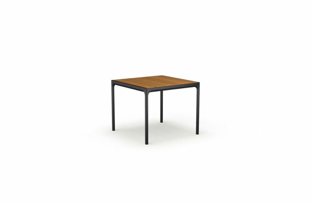 Nova Design & Build - Masa Dining cu cadru Black - 90x90 cm - FOUR - Bambus