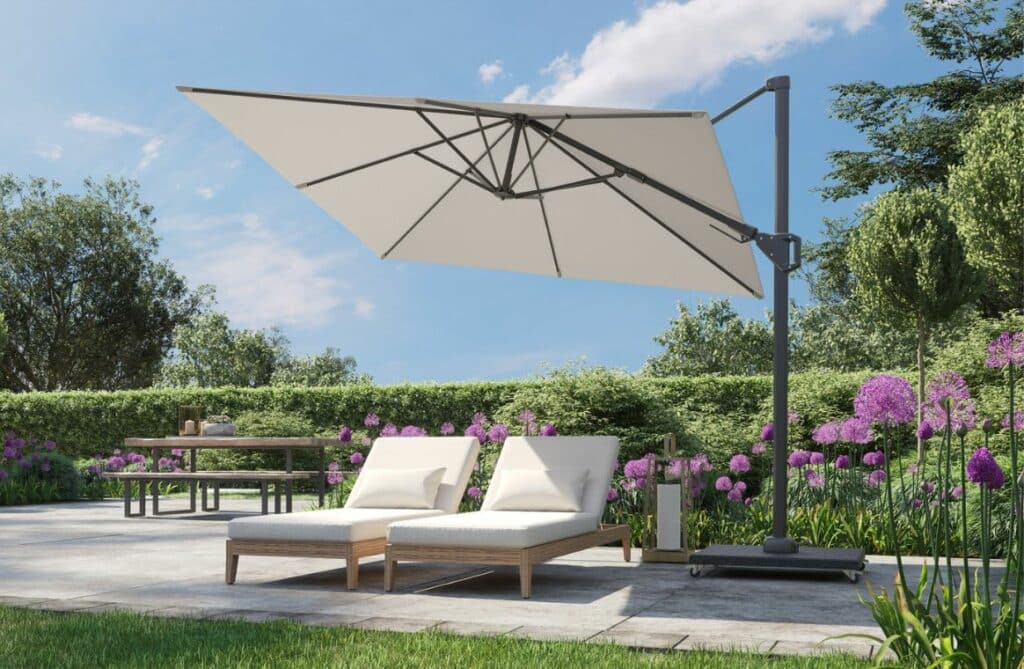 Nova Design & Build - Umbrela Terasa VOYAGER T2 - 2.7x2.7 m - Platinum - Setting