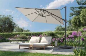 Nova Design & Build - Umbrela Terasa VOYAGER T2 - 2.7x2.7 m - Platinum - Setting